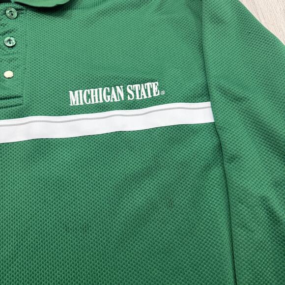 Vintage Nike Michigan State Spartans Rugby Polo Shirt Men's XL Green MSU NCAA - Picture 4 of 10